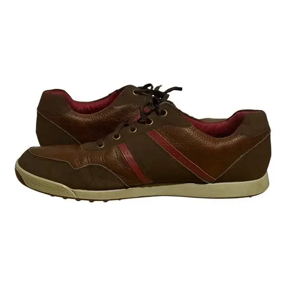 FootJoy Casual Street Style Golf Shoes Brown Red Men's 11.5 Leather Comfort - Picture 6 of 8